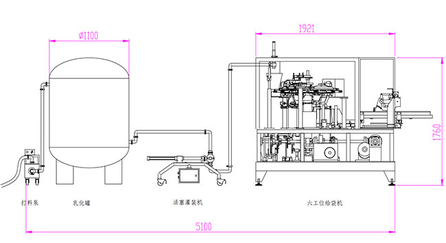 調(diào)味醬料給袋式包裝機(jī)械設(shè)計方案實拍